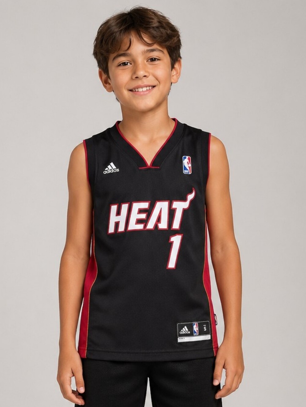 Adidas Chris Bosh #1 Miami Heat NBA Youth Jersey Black Size Small (8)